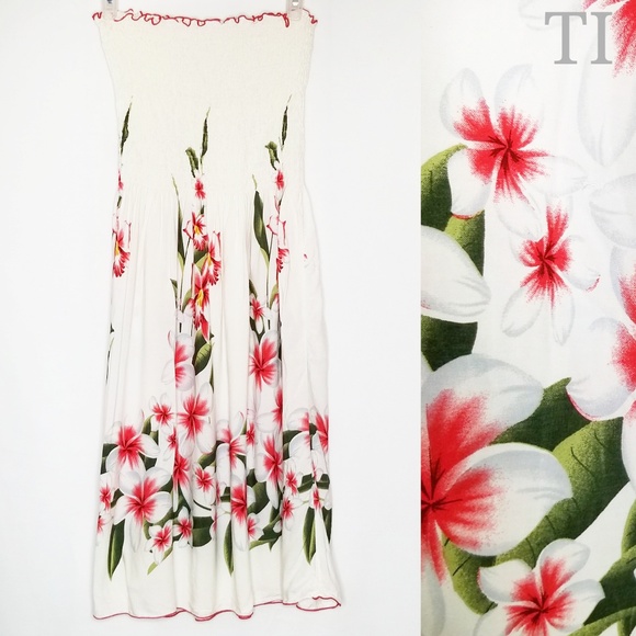 Favant Hawaii Tube Top Strapless Floral Dress - Picture 2 of 8